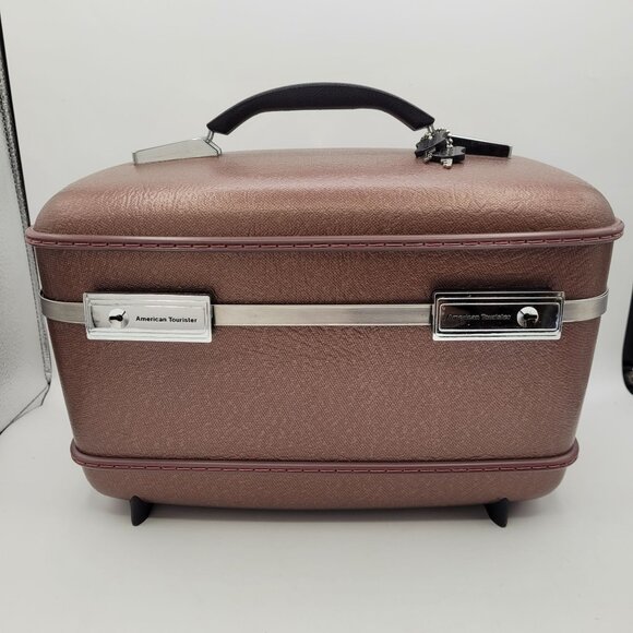 American Tourister Train Suitcase Carry On Makeup Luggage w/Tray Mirror Keys - Picture 1 of 16